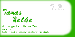 tamas melke business card